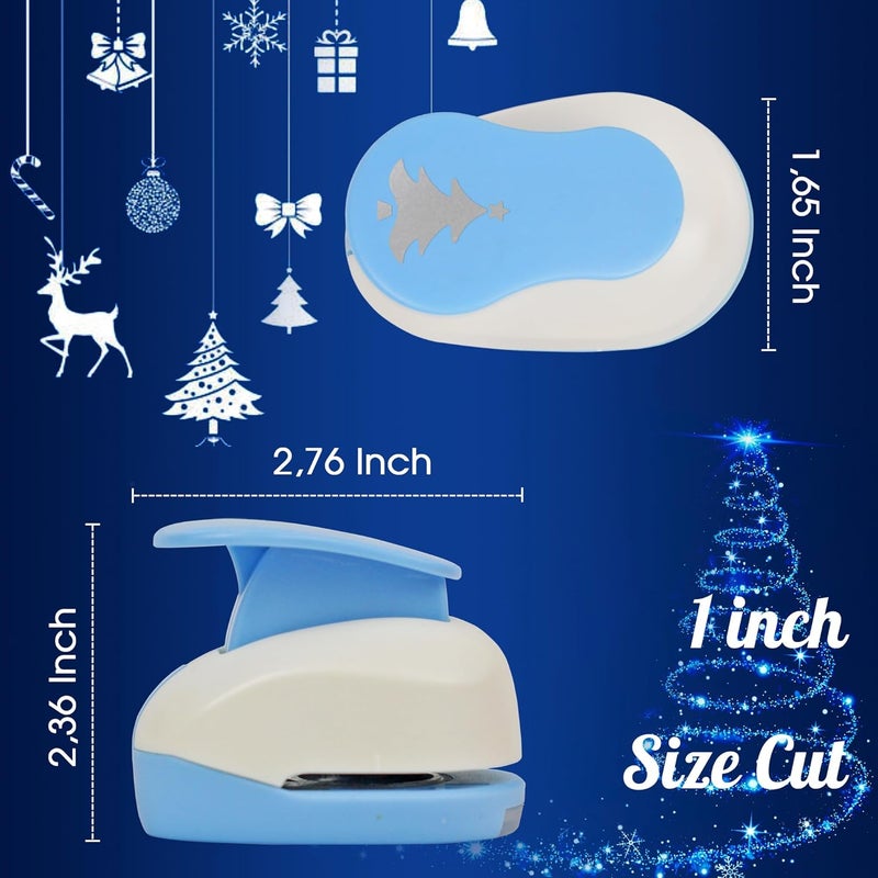 ECOHU Christmas Tree Punch for Craft 1-Inch, Paper Punch Pine Tree for Christmas, Tool Snowflakes Punch for Scrapbook, Gifts, Festival Cards, Decorations, DIY Arts - Image 2